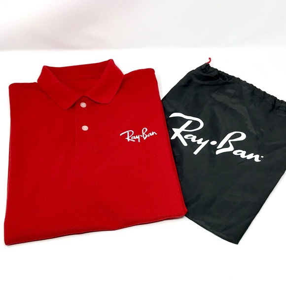 NWOT Ray-ban Red Short-Sleeved Polo Shirt - Picture 6 of 6